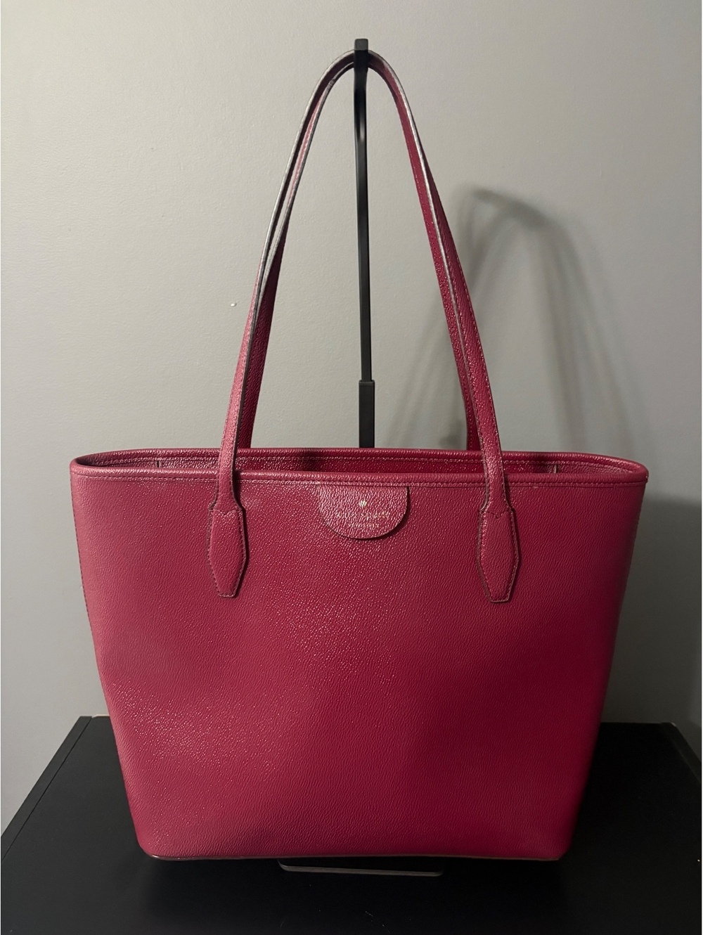 Kate Spade Berry Plum Leather Zip Top Tote Bag Handbag